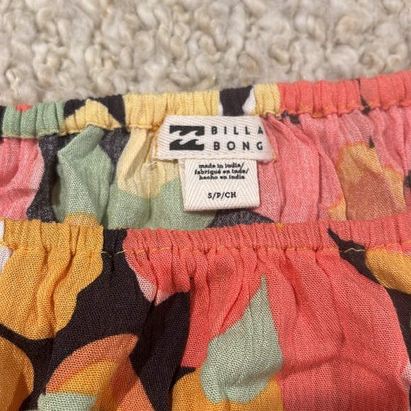 Billabong Floral Crop Top size Small Orange/green/brown/yellow - Picture 4 of 6